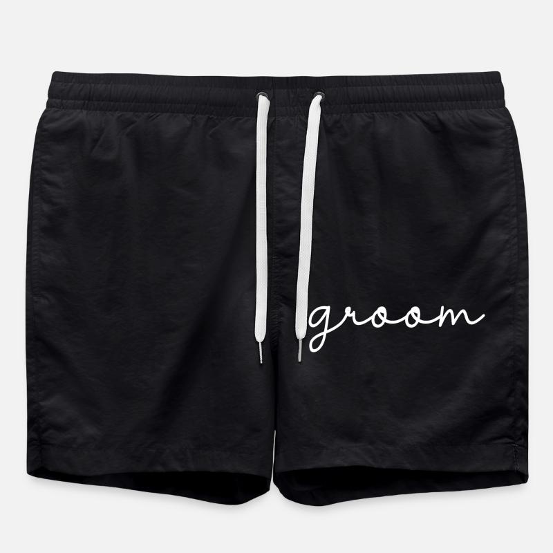 Groom Cool Matching Couple Wedding Party Mariage - Short de bain - noir