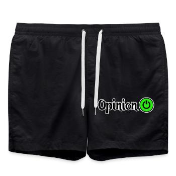 Opinionated power design graphics - Swim Trunks - black - Front - AI Model Male 185 light (185cm)