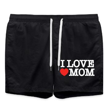 Ich liebe Mama (dunkel) - Badeshorts - Schwarz - Vorne - AI Model Male 185 light (185cm)
