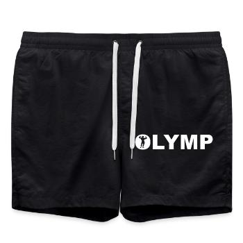 Mount Olympus Mountain of Gods and Powers. Bodybuilder - Swim Trunks - black - Front - AI Model Male 185 light (185cm)
