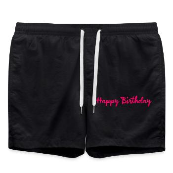 ALLES GUTE ZUM GEBURTSTAG!. ALLES GUTE ZUM GEBURTSTAG!. JAHRESTAG. - Badeshorts - Schwarz - Vorne - AI Model Male 185 light (185cm)