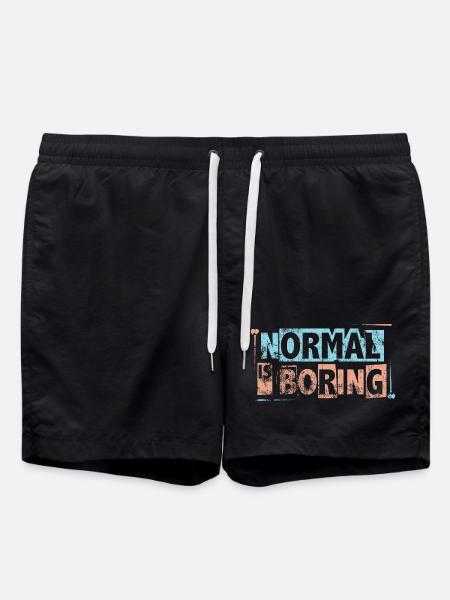 Normal is Boring - Pièces de puzzle de sensibilisation à l’autisme - Short de bain - noir