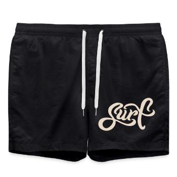 Surf Lettering - Badeshorts - Schwarz - Vorne - AI Model Male 185 light (185cm)