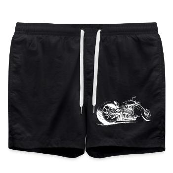 Chopper Motorcycle Design Motorcycle Club Motorcycle - Swim Trunks - black - Front - AI Model Male 185 light (185cm)