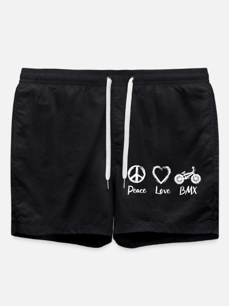 Peace Love BMX - Swim Trunks - black