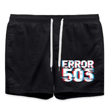 Error 503 Glitch - Swim Trunks - black - Front - AI Model Male 185 light (185cm)