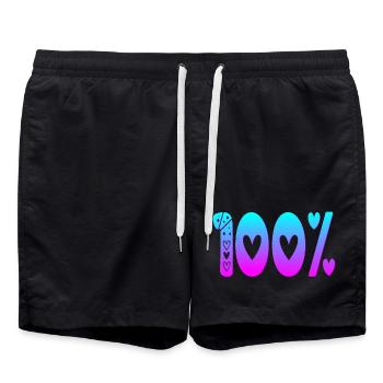 100 hundred-percent FOCUS PERFORMANCE - Swim Trunks - black - Front - AI Model Male 185 light (185cm)