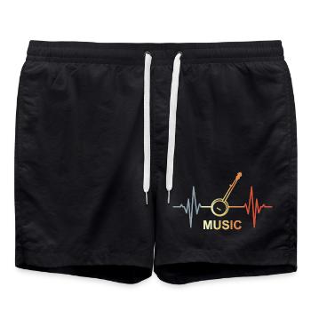 Music Heart palpitations - Swim Trunks - black - Front - AI Model Male 185 light (185cm)