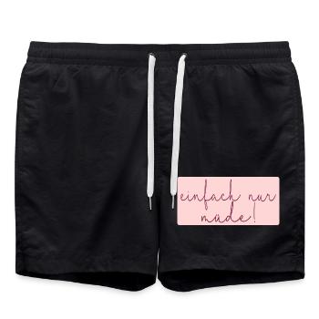 MÜDE MAMA - MUTTERTAG - Badeshorts - Schwarz - Vorne - AI Model Male 185 light (185cm)