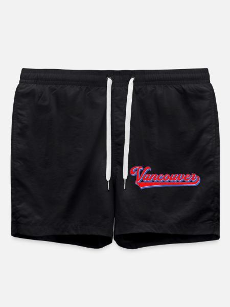 Vancouver Lettering Retro Style - Swim Trunks - black