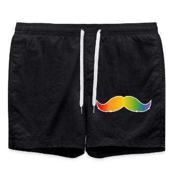 LGBT barbe arc-en-ciel LGBT lgbtqi queer - Short de bain - noir - Devant - AI Model Male 185 light (185cm)