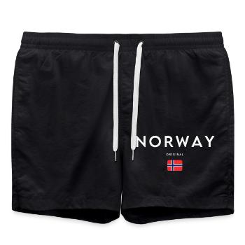 Drapeau norvégien, fierté norvégienne - Short de bain - noir - Devant - AI Model Male 185 light (185cm)