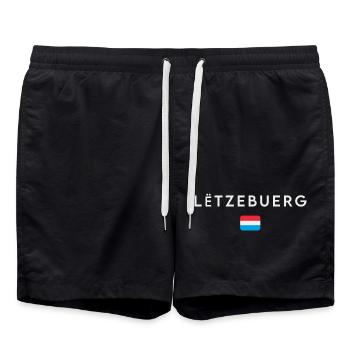 Flag of Luxembourg, Luxembourg pride - Swim Trunks - black - Front - AI Model Male 185 light (185cm)