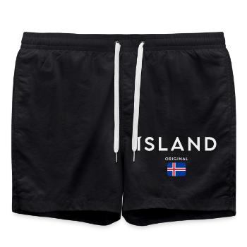 Drapeau de l’Islande, fierté islandaise - Short de bain - noir - Devant - AI Model Male 185 light (185cm)