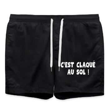 c'est claqué au sol, geek, jeux vidéo - Short de bain - noir - Devant - AI Model Male 185 light (185cm)