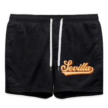 Sevilla Rétro lettrage - Short de bain - noir - Devant - AI Model Male 185 light (185cm)