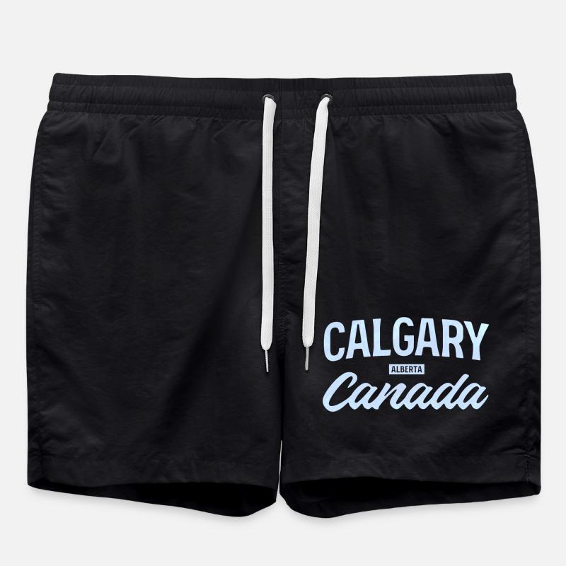  Calgary Alberta Canada – Retro Städte Design - Badeshorts - Schwarz