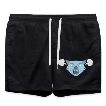 Angry Wolf - Swim Trunks - black - Front - AI Model Male 185 light (185cm)