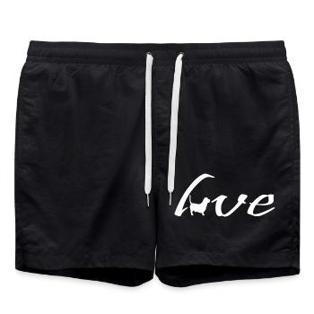 Love Walking Welpe für Hundeliebhaber - Badeshorts - Schwarz - Vorne - AI Model Male 185 light (185cm)