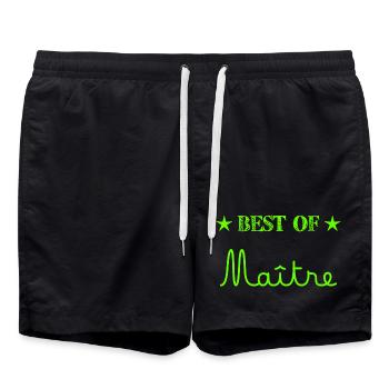MAÎTRE. MERCI. MERCI MAÎTRE. CADEAU MAÎTRE. ECOLE - Short de bain - noir - Devant - AI Model Male 185 light (185cm)