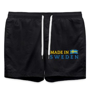 Fabriqué en Suède, fierté suédoise - Short de bain - noir - Devant - AI Model Male 185 light (185cm)