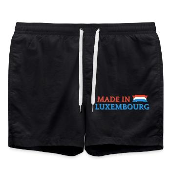 Made in Luxembourg, fierté luxembourgeoise - Short de bain - noir - Devant - AI Model Male 185 light (185cm)