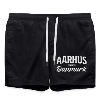 Aarhus Danmark Vintage Logo - Short de bain - noir - Devant - AI Model Male 185 light (185cm)