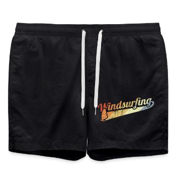 Vintage Windsurfing - Swim Trunks - black - Front - AI Model Male 185 light (185cm)