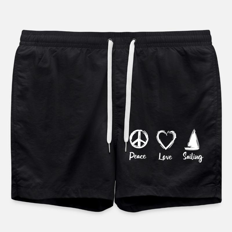 Peace Love Sailing - Short de bain - noir