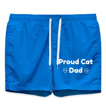 Proud cat Dad, Tier tatzen, outlines - Badeshorts - Cobalt blue - Vorne