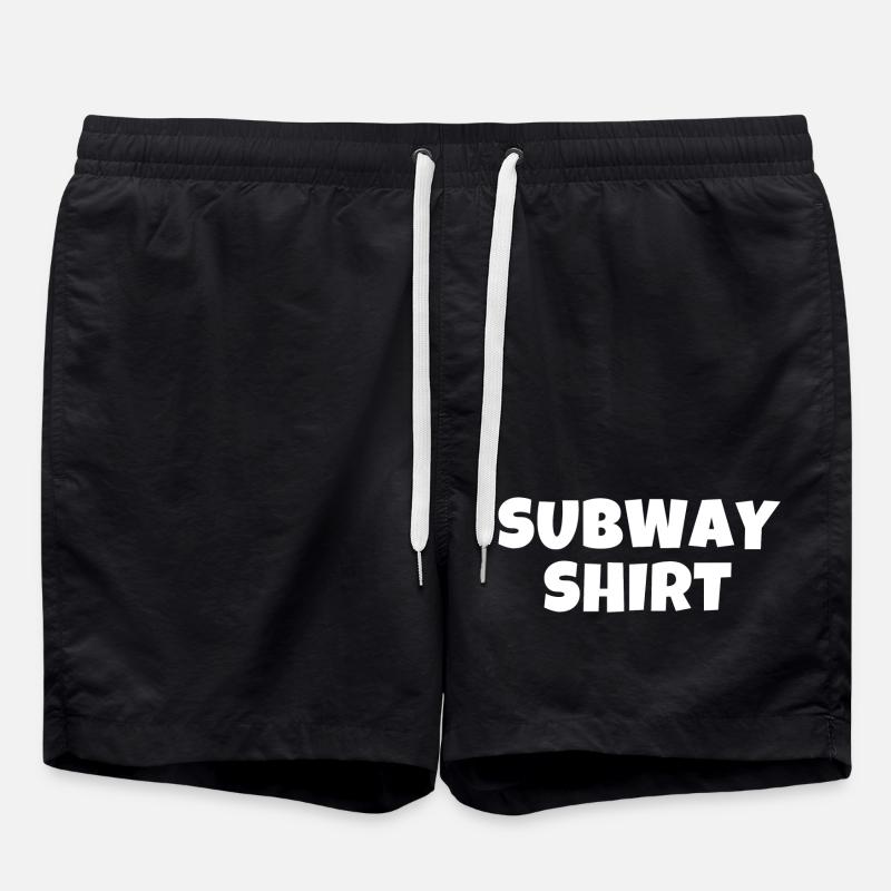 Subway shirt, harassment, subway - Swim Trunks - black