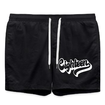 Dix-huit 18e anniversaire garçons filles 18 ans - Short de bain - noir - Devant - AI Model Male 185 light (185cm)