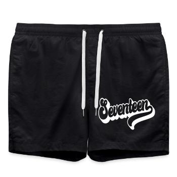 Siebzehn 17. Geburtstag Jungen Mädchen 17 Jahre alt - Badeshorts - Schwarz - Vorne - AI Model Male 185 light (185cm)