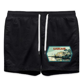Le phare de Santa Marta de Cascais, Portugal - Short de bain - noir - Devant - AI Model Male 185 light (185cm)