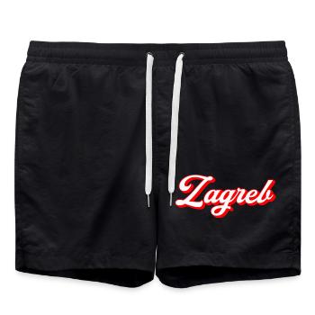 Zagreb Script Retro - Badeshorts - Schwarz - Vorne - AI Model Male 185 light (185cm)