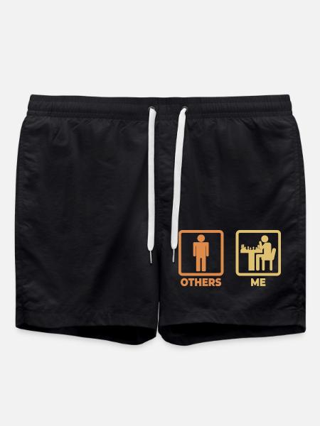 Me as a chess player - Swim Trunks - black