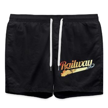 Motivation des chemins de fer - Short de bain - noir - Devant - AI Model Male 185 light (185cm)