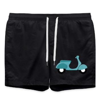 Roller Dots Dots Italie Été Rétro Vintage - Short de bain - noir - Devant - AI Model Male 185 light (185cm)