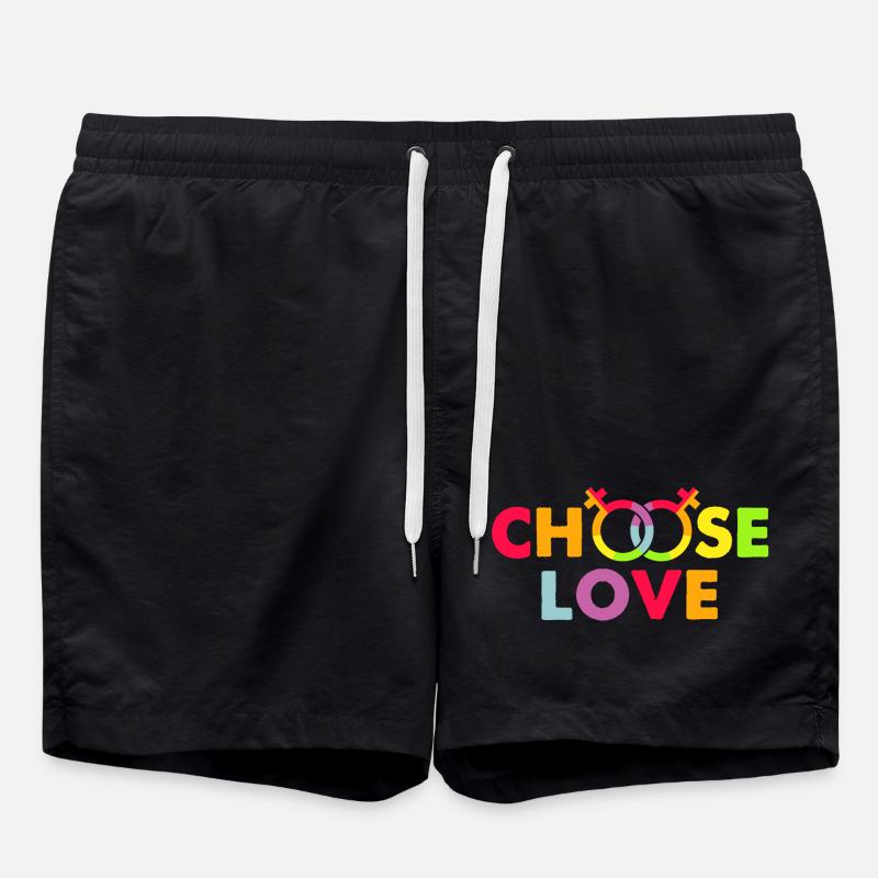 LGBT, Regenbogen, schwul - Badeshorts - Schwarz