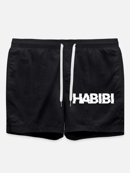 Habibi lettering - Swim Trunks - black
