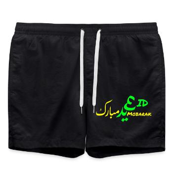 Eid Mubarak Grün Gold - Badeshorts - Schwarz - Vorne - AI Model Male 185 light (185cm)
