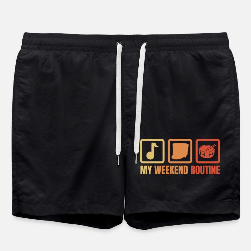 Funny Drummer Weekend - Swim Trunks - black