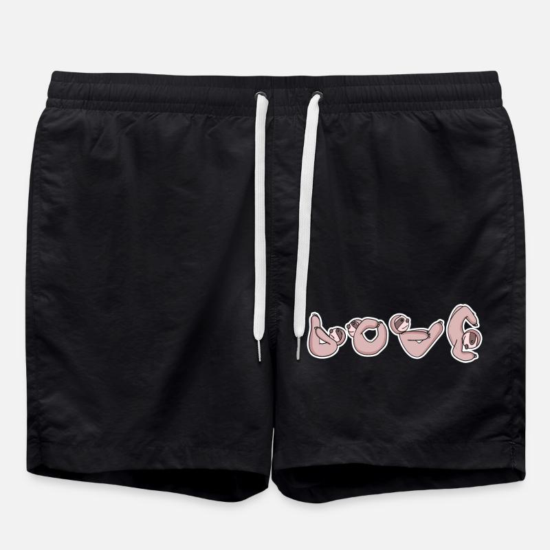 Sloth LOVE Yoga - Swim Trunks - black