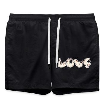 Les moutons AIMENT le yoga - Short de bain - noir - Devant - AI Model Male 185 light (185cm)