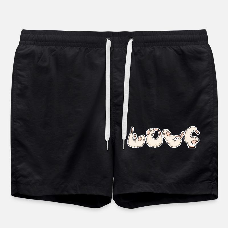 Sheep LOVE Yoga - Swim Trunks - black