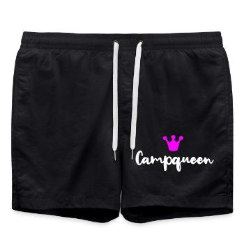 Camp Queen Vector Queen Humour Camping Camper Fan - Short de bain - noir - Devant - AI Model Male 185 light (185cm)