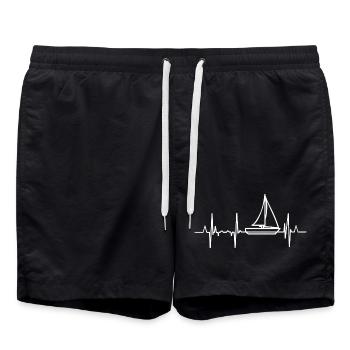 Sailing Heartbeat - Swim Trunks - black - Front - AI Model Male 185 light (185cm)