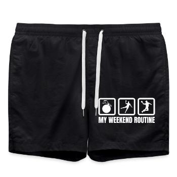 Ma routine du week-end - Short de bain - noir - Devant - AI Model Male 185 light (185cm)