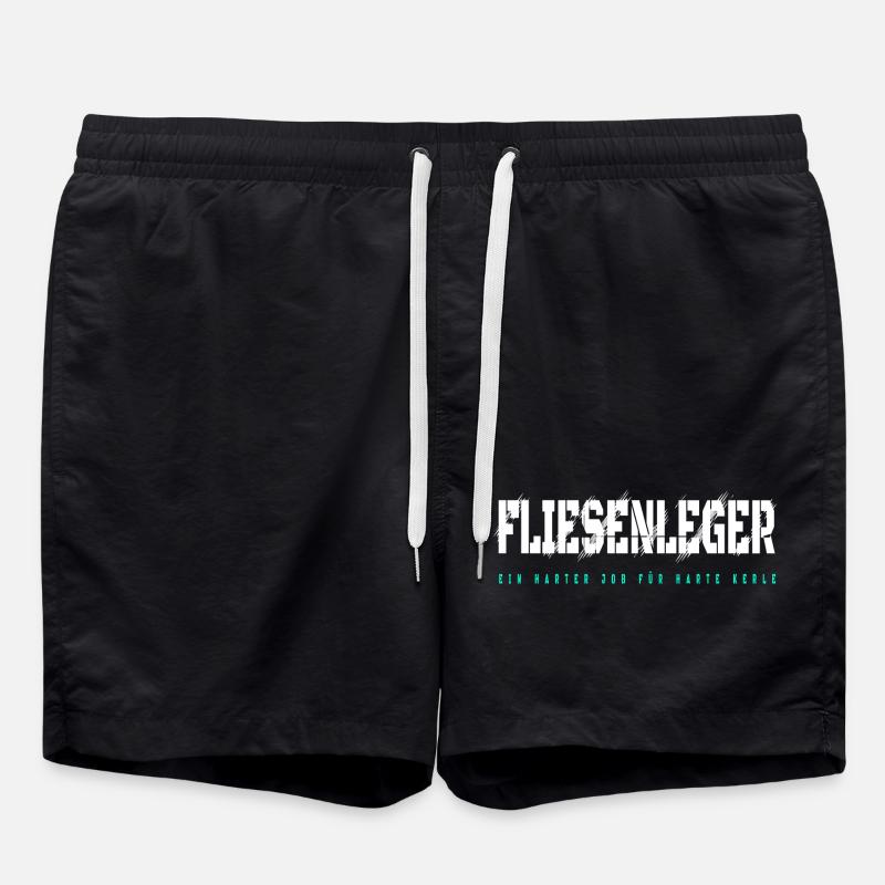 Fliesenleger Design - Badeshorts - Schwarz