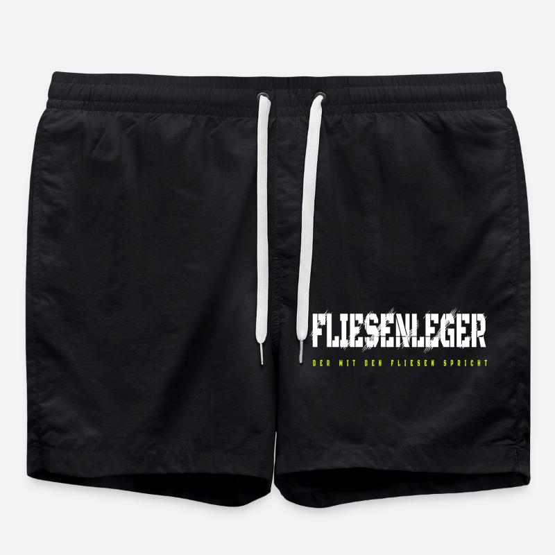 Fliesenleger Design - Badeshorts - Schwarz